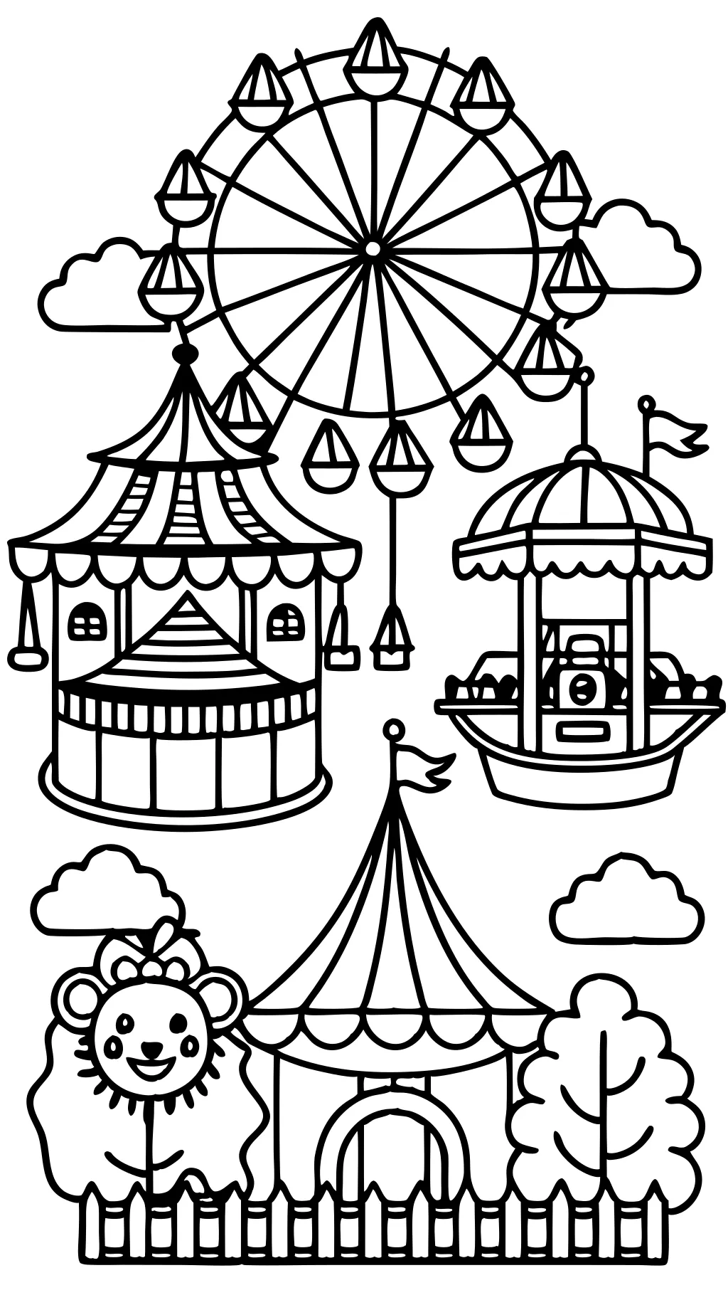 amusement park coloring pages